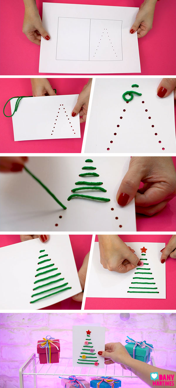 Dany Martines | Cartão Árvore de Natal com linha