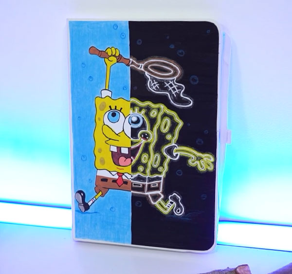 Dany Martines Pintura Em Capa De Caderno Bob Esponja 